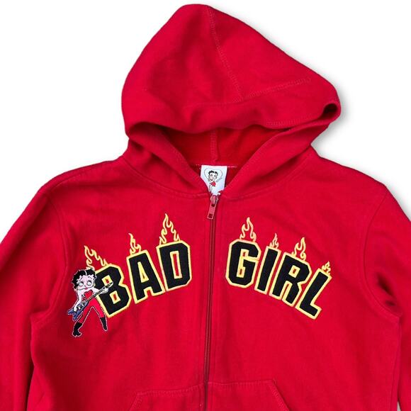 Y2K Betty Boop Bad Girl Red Zip Up Hoodie | Size Large - Picture 1 of 7